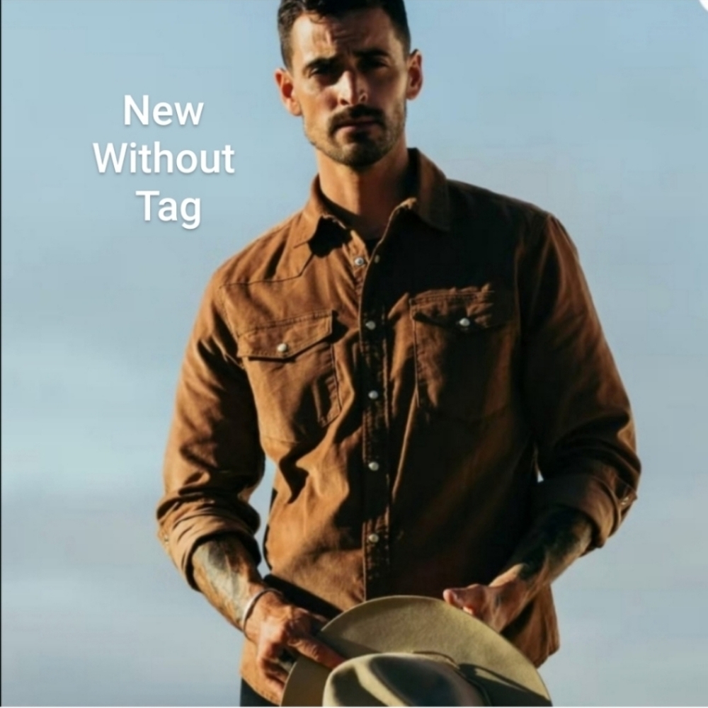 FLINT & TINDER WESTERN CORDUROY BUTTON DOWN SHIRT